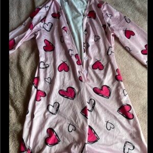 Women’s Pink Heart-Print loungewear romper